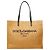 Borsa Tote Dolce & Gabbana in rafia e pelle marrone
