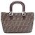 Borsa Tote Fendi Zucca Marrone e Nera Pelle e Tela Nero