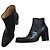 Free Lance Black Croc-Effect Leather Western Ankle Boots