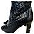 Botines Chanel de cuero acolchado peep-toe Negro