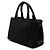 Prada Mini-Handtasche aus Canapa mit Dreiecks-Logo-Plakette Schwarz - Ansicht 2
