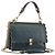 FENDI Canay Chain Shoulder Bag Leather 2way Green Gold Tone 8BT283