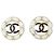 Chanel ABC998 Stecker-Ohrringe Schwarz Weiß Golden