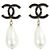 Orecchini a lobo Chanel ABF395 Nero Bianco D'oro