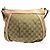 Borsa a tracolla Gucci in tela GG beige e marrone - vista 2