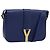 Autre Marque Saint Laurent Chyc Flap Leather Medium Blu