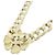 Collar Chanel Beige y Dorado - vista 3