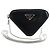 Prada Triangle Logo Zip Embossed Leather Mini Black