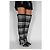 Autre Marque The Coat Grey Check Wool Blend Over-the-Knee Boots Black White - view 8