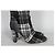 Autre Marque The Coat Grey Check Wool Blend Over-the-Knee Boots Black White - view 9
