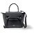 Céline Mala Satchel com fecho e cinto em pele com tachas e tela Small Celine Preto