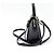 Céline Mala Satchel com fecho e cinto em pele com tachas e tela Small Celine Preto - vista 3