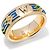 Anello rotante Wellendorff in oro giallo 18K con smalto e diamanti Blu D'oro Verde - vista 2