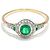 Autre Marque Art Déco Ring Smaragd Diamant Gold 585 Platin Größe 57 Golden Grün