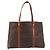 Céline Borsa Tote CELINE Macadam Canvas PVC Leather Brown Gold Auth ki6842A Marrone D'oro - vista 2