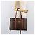 Céline Borsa Tote CELINE Macadam Canvas PVC Leather Brown Gold Auth ki6842A Marrone D'oro - vista 23