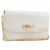 Bolsa de Ombro com Corrente GUCCI em Couro Branco Ouro Auth 204318 Dourado