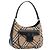 Burberrys Nova Check Schultertasche Canvas Beige Silver Auth 203651A Silber