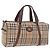 Sac Boston Burberrys Nova Check Canvas Beige Gold Auth 204367 Doré