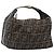 FENDI Zucca Canvas Vanity Handtasche Schwarz Braun Auth 201467