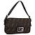 Borsa a tracolla FENDI Zucca Canvas Mamma Baguette Nero Marrone Auth 203886V