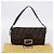 Borsa a tracolla FENDI Zucca Canvas Mamma Baguette Nero Marrone Auth 203886V - vista 12