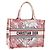 Christian Dior Book Tote Canvas White Red Auth ka6183V Bianco Rosso