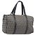 Borsa Boston FENDI Zucchino Canvas Navy Silver Auth 203884 Argento Blu navy