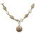 CHANEL Perlenkette Metall Gold White CC Auth 201532 Weiß Golden
