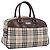 BURBERRY Nova Check Handtasche Canvas Beige Silver Auth 205173 Silber