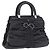 Christian Dior Carreo Hand Bag Leather Black Silver Auth am12602SAM Silvery