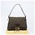 Borsa a tracolla FENDI Zucca Canvas Mamma Baguette Nero Marrone Auth 204132V - vista 12