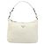 Bolsa de Ombro PRADA Nylon Ivory Silver Auth 204641A Prata Cru - vista 13