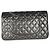 Gabrielle Borsa Chanel Medium Classic Double Flap in pelle d'agnello matelassé grigio metallizzato Metallico - vista 2