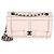 Gabrielle Chanel Medium Double Flap Bag aus multicolorigem gestepptem Tweed in Hellrosa Pink