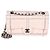 Gabrielle Chanel Medium Double Flap Bag aus multicolorigem gestepptem Tweed in Hellrosa Pink - Ansicht 8