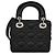 Mini Lady Dior in raso nero Cannage con cristalli Swarovski Christian Dior