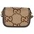 Borsa a tracolla Gucci Camel Monogram Jumbo GG in pelle di vitello Web Small Horsebit 1955 - vista 2