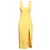 Autre Marque Veronica Iorio Vestido midi de algodón amarillo con abertura
