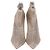 Le Silla Gilda Socks Pumps aus beigem Mesh mit Kristallen