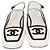 Décolleté Slingback con punta quadrata Chanel in pelle bianca, nera e pelle verniciata con logo CC Nero Bianco
