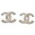 Chanel CC Kristall-Stecker Ohrringe aus goldfarbenem Metall