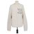 Louis Vuitton Off White Blend Wool Intarsia Crew Neck Sweater Eggshell