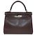 Hermès Borsa Kelly Retourne 28 Hermes Chocolat, Pelle Box Calf Cyclamen, Hardware in Palladio Multicolore