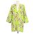 Mini abito Emilio Pucci in misto cotone verde con stampa paisley, scollo a V e maniche a tre quarti