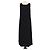 Chanel Ärmelloses Maxi-Kleid aus gestepptem Baumwollstrick in Schwarz mit CC-Logo