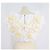 Autre Marque Acler Jackhill Top Weiß/Gelb mit 3D-Blumenapplikationen Roh - Ansicht 3