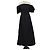 Autre Marque Vestido Midi Akiranaka Off Shoulder em Linho e Algodão Preto