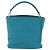 Fendi Selleria Anna Bucket Leather Small Blu - vista 2