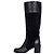 Timeless CHANEL Black Suede & Leather Block Heel Boots EU 37 Pre-owned